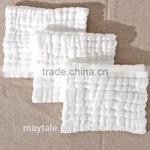 Newborn Muslin Cotton Baby Bath Towels White thumbnail-3