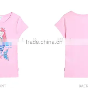 Custom Gilrs Cartoon Mermaid Tail Printed T-shirts thumbnail-5