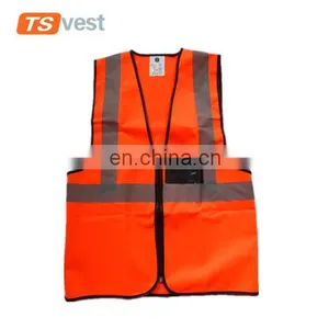 Outside Workers Wearing CE Safety Vest With PVC ID Pocket thumbnail-1