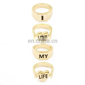 I Love My Life Rings 4 Piece 18mm Ring Set thumbnail-1