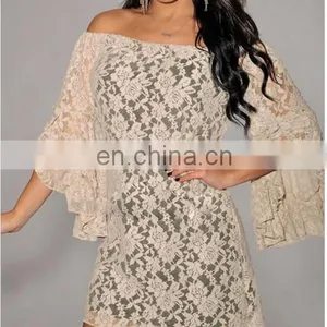 Pure Color Casual off Shoulder Dress thumbnail-6