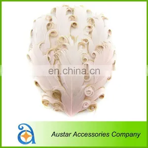3 Tones TOURQUOISE/LIME/WHITE Curly Goose Feather Pads,Nagoire Feather Pads for Baby DIY Headband thumbnail-6