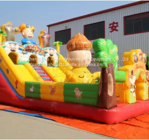 Party Rental Inflatable Trampoline Bouncer Playground Games for Children and Adult Size 10*5m thumbnail-5