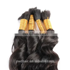 Unprocessed 8A Wholesale Indian Virgin Hair Full Cuticle Ponytail Bulk Hair Deep Wave Human Hair For Braiding Paypal Accept thumbnail-5