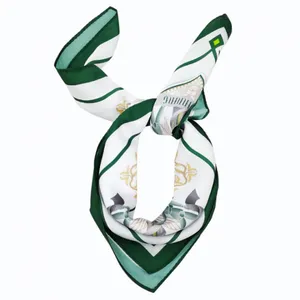 Custom Digital Satin Printed Hand Rolled Hem Silk Women Scarves 2019 thumbnail-5