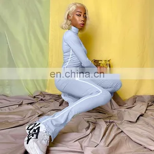 Women Fitness Yoga Jumpsuit Ladies Bodycon Long Yoga Jumpsuit Women Fitness Wear With Zipper Sportswear Jumpsuit thumbnail-1