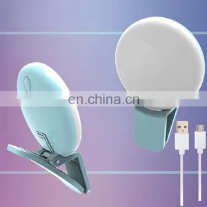 2020 Latest Portable Mini Selfie Round Flash Clip-on Mobile Phone LED Flash Fill Light thumbnail-3