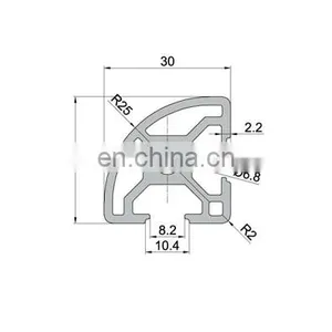 SHENGXIN 3030R 30x30mm T Slot Half Round Shape Profile Aluminum Extrusion thumbnail-2