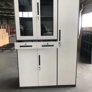 Storage File Cabinet and Steel Locker Combination Group Structure Dark Gray and White Color thumbnail-4