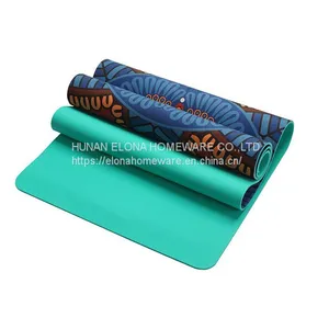 Yoga Mat Print Rubber 100% Natural With Rope Yoga & Pilate Custom thumbnail-1