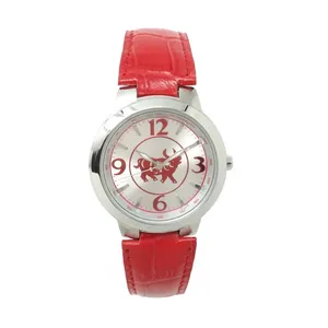 Stainless Steel Water Resistance Watches Genuine Leather Quartz Lady Watch thumbnail-4