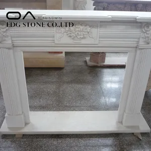 Factory Wholesale White Marble Fireplace thumbnail-2
