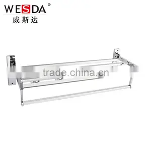 Wesda Stainless Steel Bathroom Wall Towel Shelf With Hooks A160 thumbnail-1