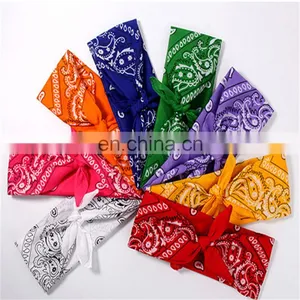 Outdoor Sports Men Cycling Camping Square Bandana Cheap Cotton Custom Headband Hand Kerchief Scarf Paisley Headband Printed thumbnail-1