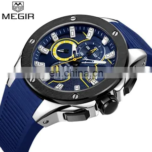 MEGIR 2053G Boy's Fashion Quartz Hand Watch Rubber Strap Watch Sport Men thumbnail-2