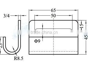 04321 Galvanized Flat Hook With/without Protective Clip for Lashing Straps thumbnail-2