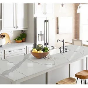 Code：6754，Calacatta Artificial Stone Quartz Slab Kitchen Countertops thumbnail-3