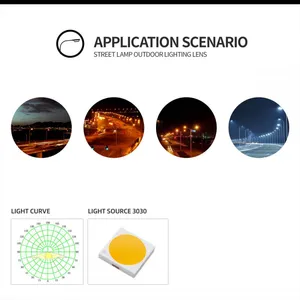 Hongzhu 50X50mm Outdoor Light Lens 5050 PC 16 In 1 Led Outdoor Lighting Street Light Lens thumbnail-5