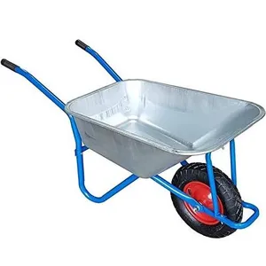 Single Wheel 6cbf Construction Trolley Wheel Barrow Metal Handle Metal Tub thumbnail-3