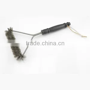 In Stock Factory 12'' BBQ Grill Brush Zinc Plated Wire Bbq Cleaning Brush Brass Wire BBQ Grill Cleaning Brush thumbnail-3