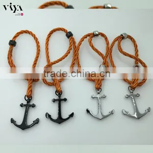 Fashion Jewelry High Quality Handmade Wrap Bracelet 316l Stainless Steel Bracelet Popular Men Anchor Bracelet thumbnail-5