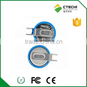 ML1220 1FC 3V Rechargeable Lithium Coin Cell With Solder Tabs Pins Maxell thumbnail-2