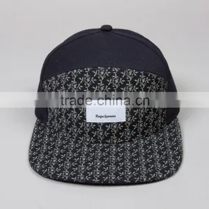 Custom 5 Panel Hat and Camo Flat Peak and Leather Strap Fabric for Summer Hat thumbnail-2