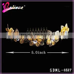 Fashion Jewelry Indian Hair Jewelry Accessories Gold Headwear Hair Comb for Women thumbnail-1