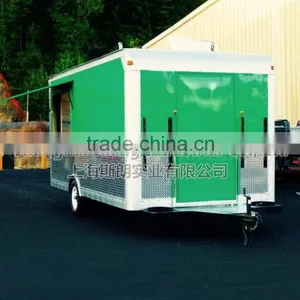 Green Uniaxial Food Truck NEW 4.8 M ENCLOSED CONCESSION FOOD VENDING BBQ TRAILER MOBILE KITCHEN thumbnail-2