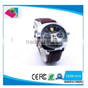 Fashion Watch Mini dv Dvr HD 720P Waterproof Leather Watch DVR Spy Camera Digital Hidden Camera HDW-01A thumbnail-1