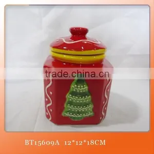 Hand Painting Christmas Tree Ceramic Cookie Jars thumbnail-1
