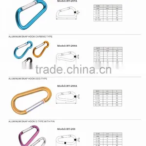 Aluminum Snap Hook Spring Hook Red Carabiner thumbnail-3