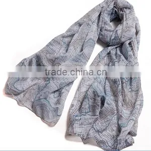 Custom Design Digital Print Excellent 100% Silk Scarf Bound thumbnail-1