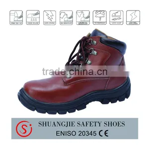 Red Color Smooth Leather Steel Toe Fashion Safety Shoes thumbnail-1