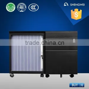 Tambour Door Cabinet, Mobile Cabinet With Drawers thumbnail-1