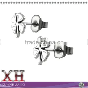 China New Collection Sterlling Silver Four-Leaf Stud Clover Earrings thumbnail-1