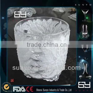 Crystal Clear Mouth Blown Frosted Glass Storage Jar/Lead Free thumbnail-1