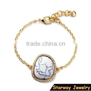>>New Arrival Lady's Elegant Chain Bead Bracelet Natural Stone Bracelet/ thumbnail-1