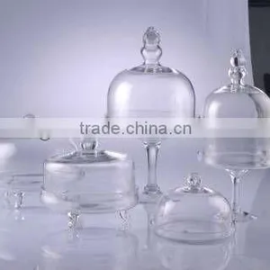 Clear Glass Cloche Bell Jar for Storage Cupcake Stand thumbnail-1