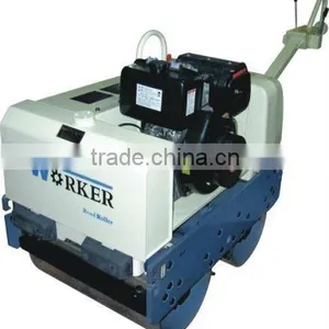 Useful Walk Behind Vibratory Roller Mini WKR700 High Quality Double Drum Road Roller thumbnail-1