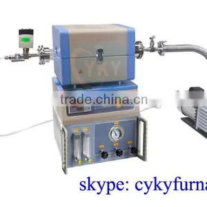 Mini CVD Tube Furnace System With 2 Channel Gas Mixer, Vacuum Pump, and Vacuum Gauge / Mini Tube Furnace thumbnail-1
