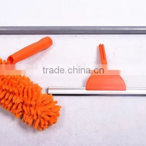 Colourful Plastic Shower Glass Wiper Telescopic Pole Cleaning Window Squeegee With Chenille Cloth thumbnail-1