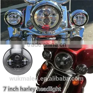 7" LED Projector Head Light Glossy Black for Harley Davidson 2012-2013 FLD / 1991-2013 Touring & Softail Models thumbnail-1