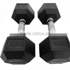Crossfit Rubber Coated Hex Dumbbells thumbnail-1