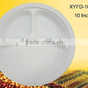 Biodegradable Disposable 10 Inch Three Compartments Plastic Plate thumbnail-2