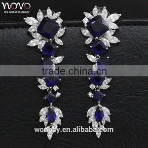 Beautiful Silver Plating Clear Zircon Heart Shape Luxury Flower Earring Jewlery thumbnail-3
