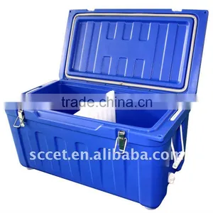 90 QT Roto-molded Ice Box, Ice Chest in Blue Color thumbnail-1