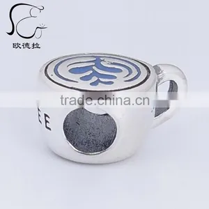 Custom Made Sterling Silver Fashion Coffee Cup Enamel Charms thumbnail-3