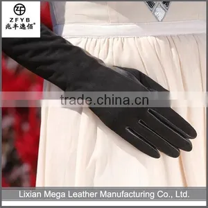 2016 High Quality Wholesale Fashion Suede Leather Long Gloves thumbnail-1