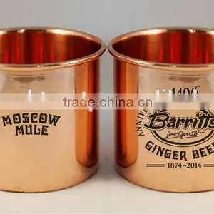 Copper Metal Tableware Beer Mug , LOGO Engraved Solid Copper Ginger Beer Mugs , Moscow Mule Mugs thumbnail-1